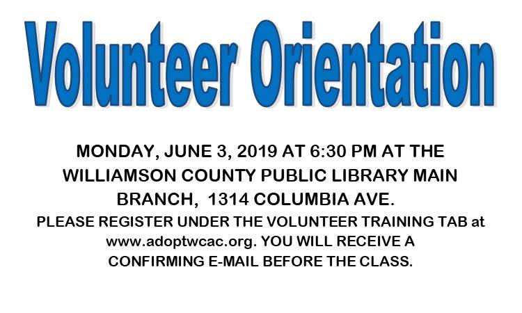 WCAC Volunteer Orientation